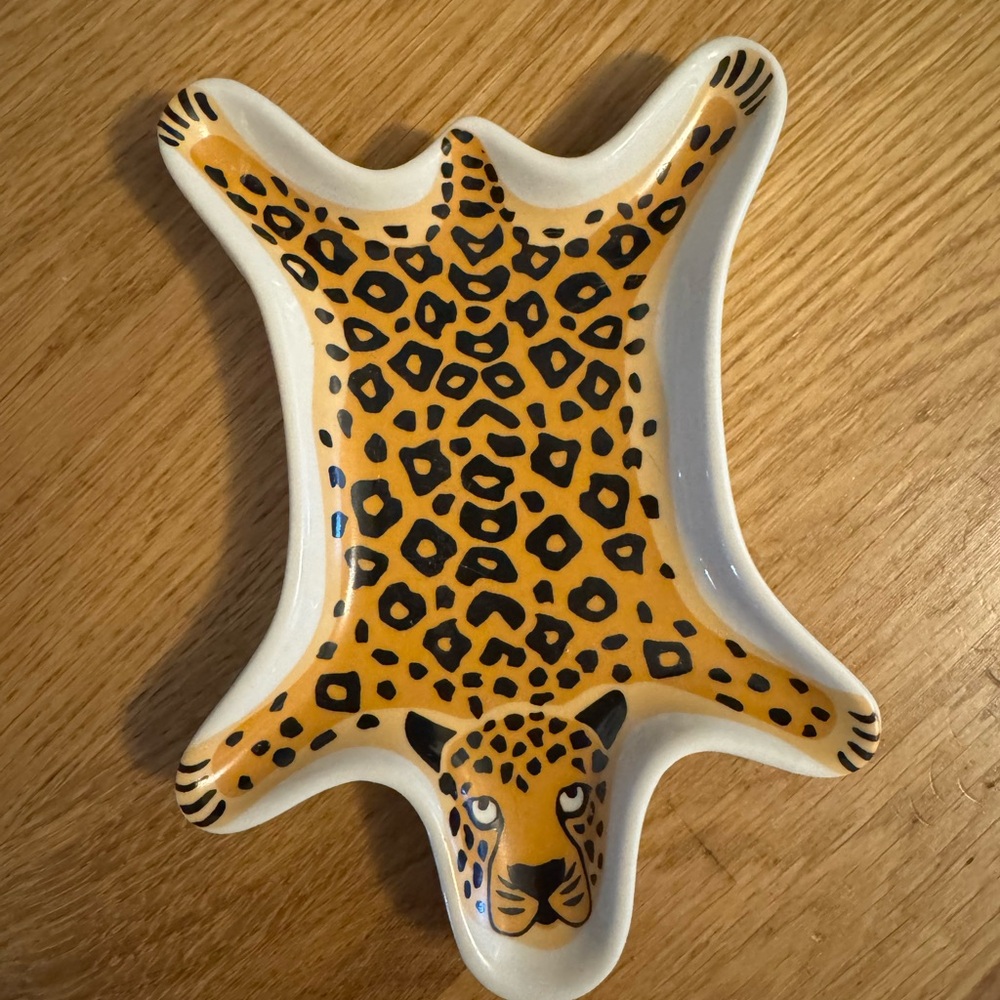 Leopard Print Ceramic Trinket Dish